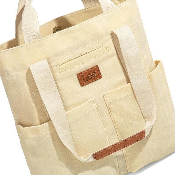 x Lee Canvas Tote Bag for Women with 2 Front Pockets Top-Handle Handbag & Should - Picture 5 of 6